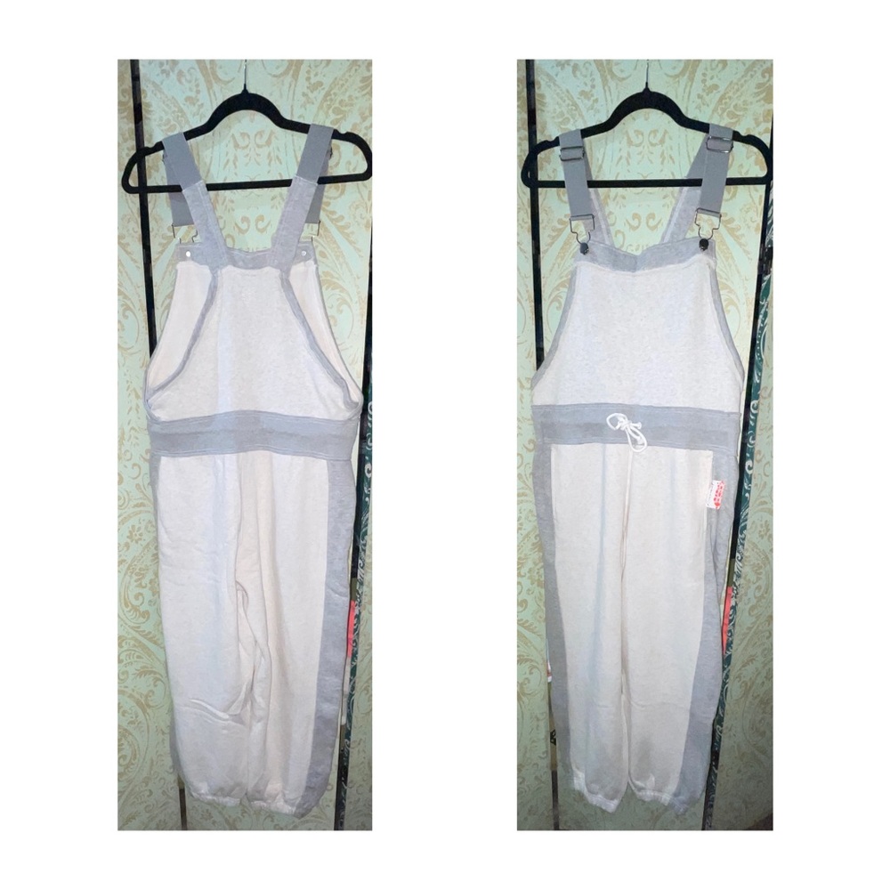Free People Movement Making It oversized overalls onesie Ivory Gray S NWT - Picture 7 of 12